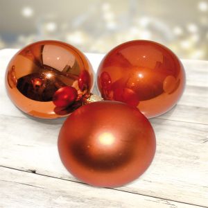 Kerstballen koperkleurig onbreekbaar 5cm