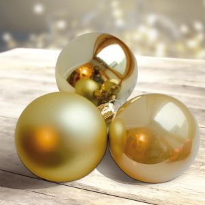 Kerstballen goudkleurig onbreekbaar 5cm