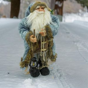 Kerstman Zilvergrijs, Blauw