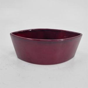Oval Bowl Bordeaux Red