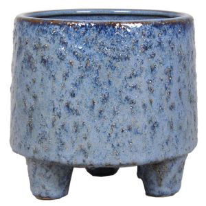Footed Pot Living Blue 11 cm