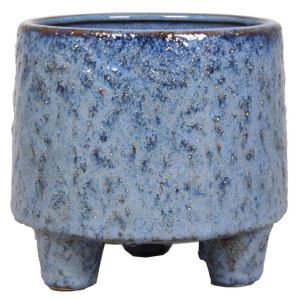 Footed Pot Living Blue 12 cm