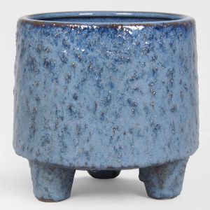 Footed Pot Living Blue 12 cm