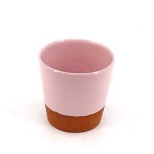 Pot pink met terracota rand