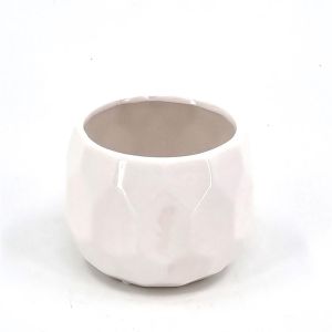 Glanzende pot keramiek Wit 12 cm