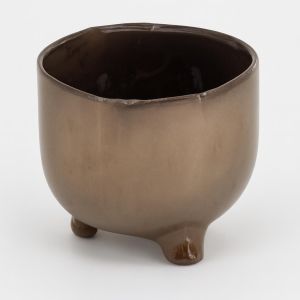 Glanzende pot op voet Brons Ø 11 cm